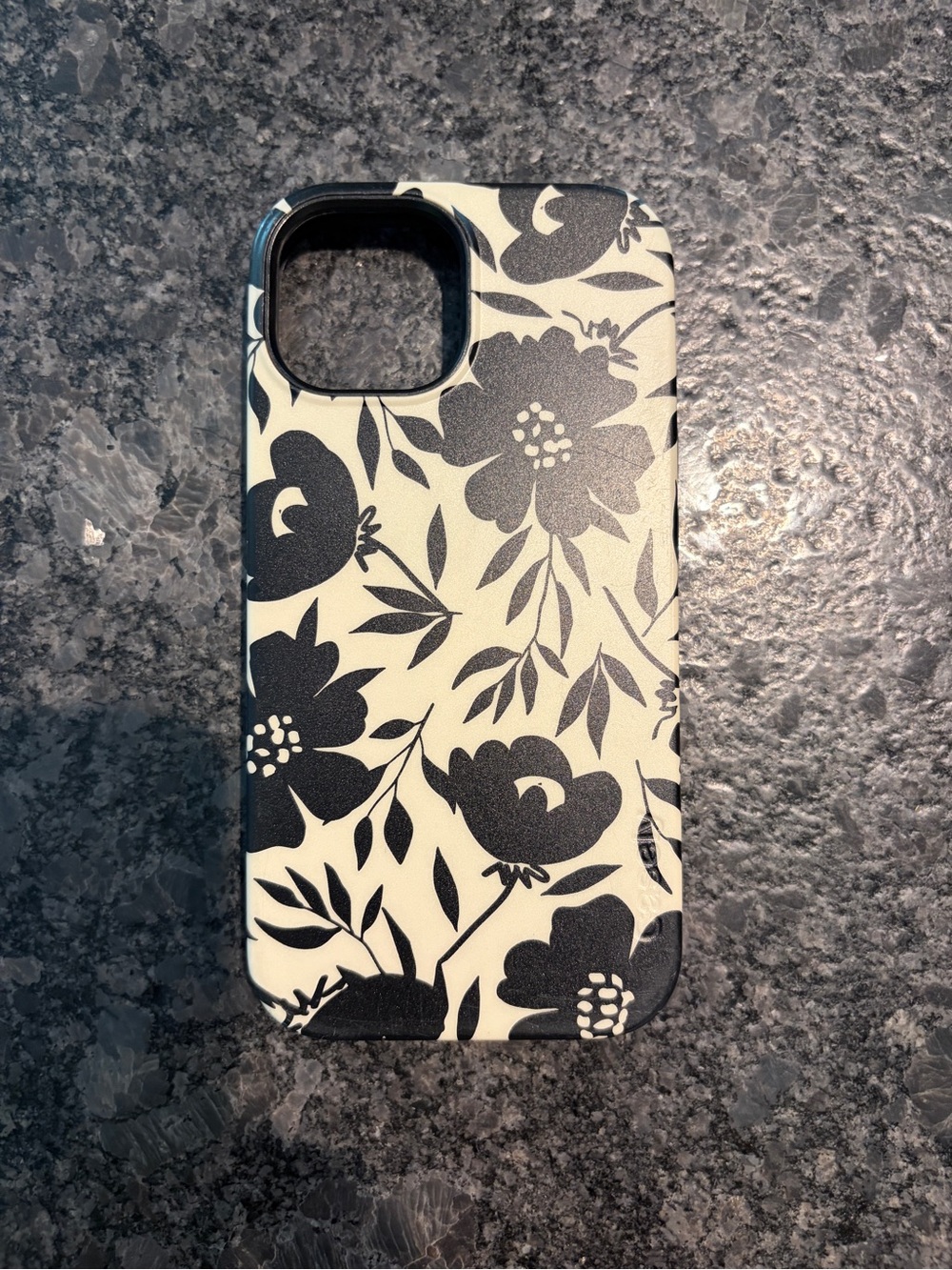 Black & White Floral Protective Phone Case - Compatible Cell Phone Accessory
